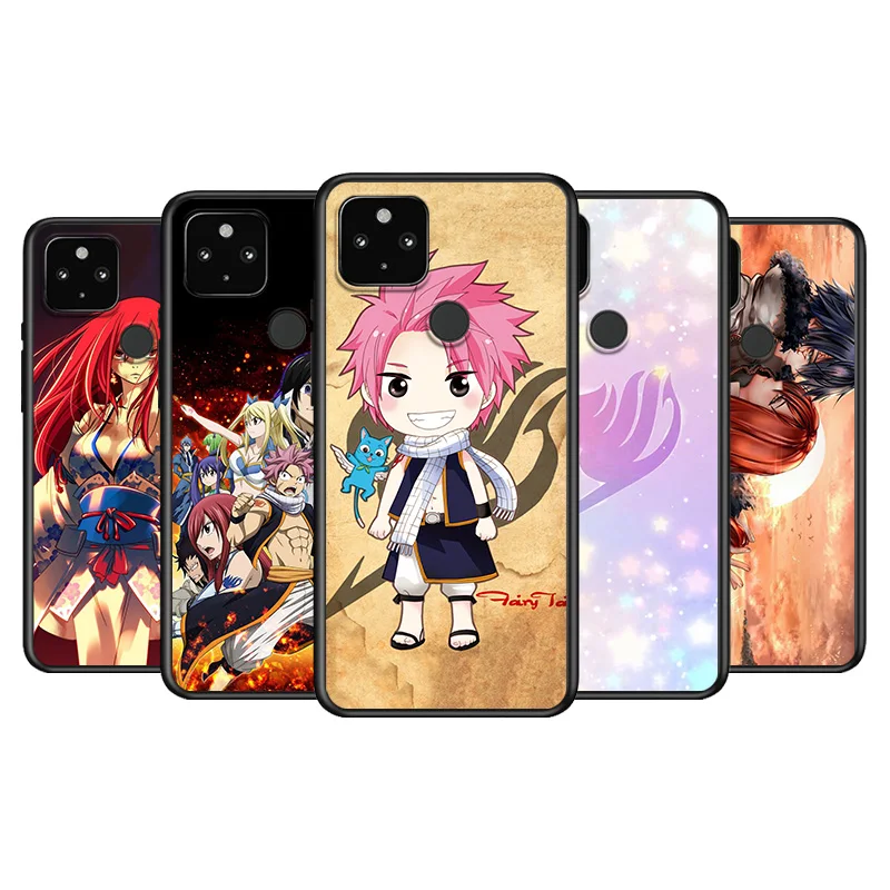 

Anime Fairy Tail Soft TPU Silicone Black Cover For Google Pixel 5 4A 5G 4 XL Phone Case
