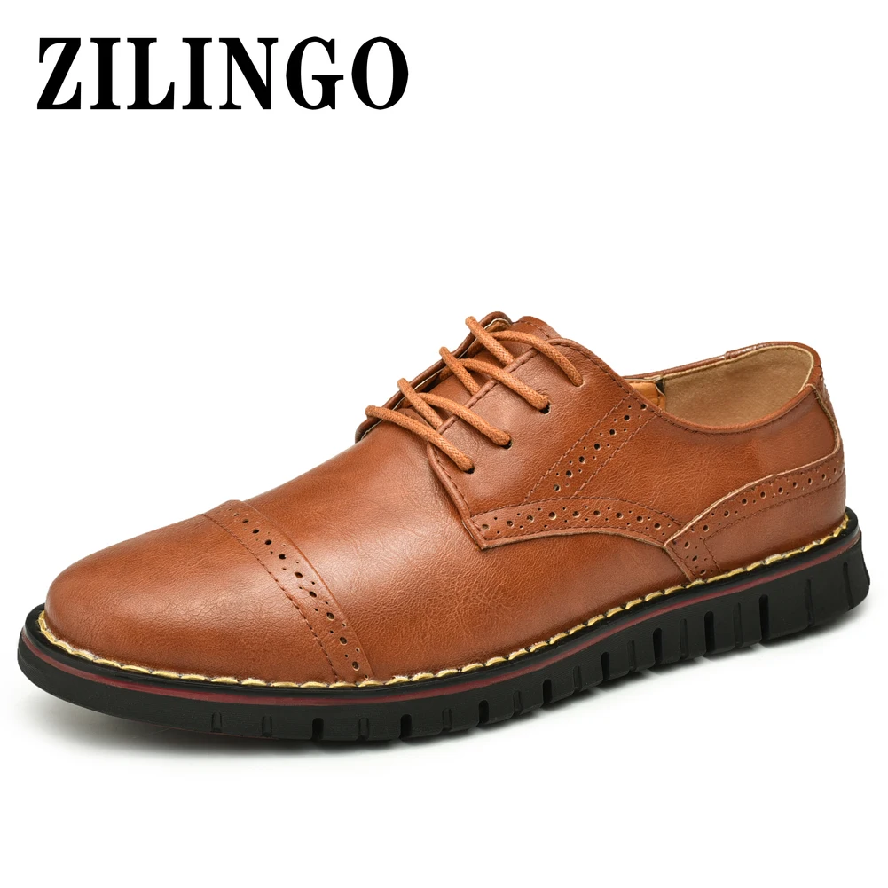 

Fashion Men's Casual Shoes Genuine Leather Shoes Mens Brogue Oxford Shoes Comfortable Loafers Men Moccasins Zapatos Hombre 38-48