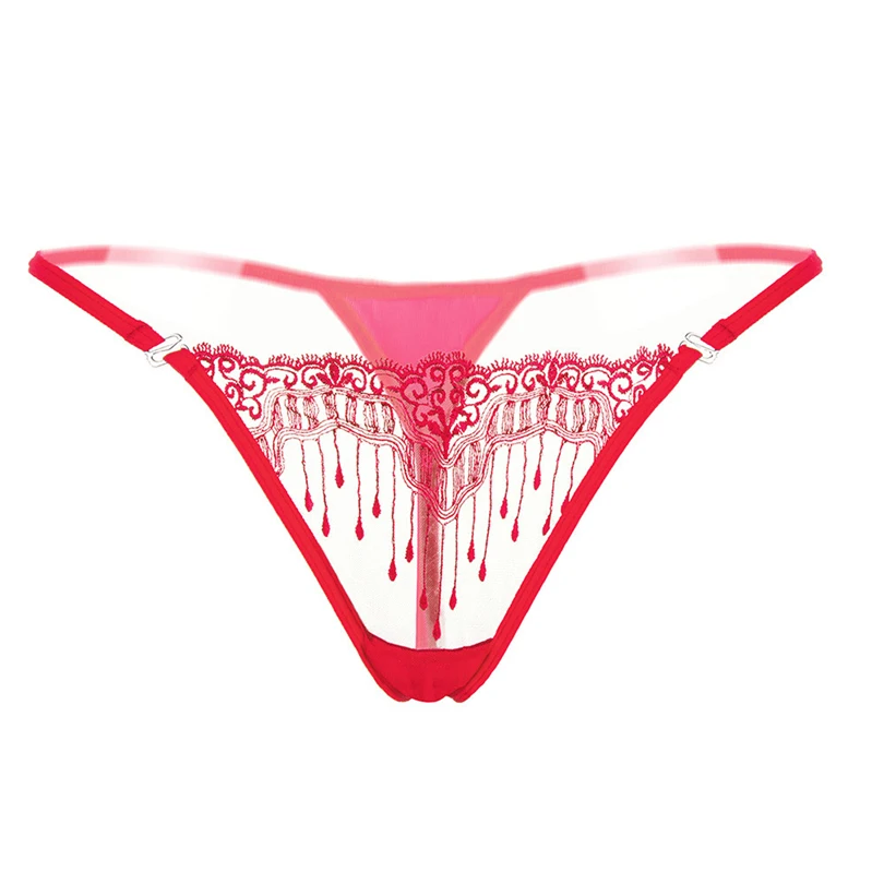 

Women Sexy Panties Woman Briefs Tassel Thongs Translucent Panty Figi Damskie Ropa Interior Femenina Seductive Knickers A20