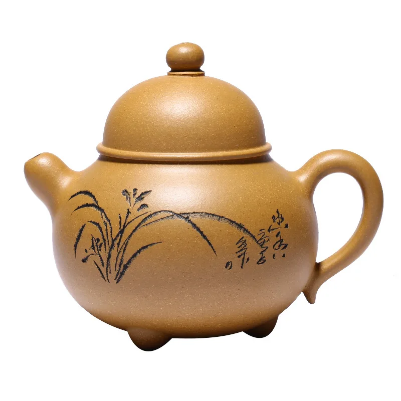 

Yixing Zisha pot raw ore section mud handmade tripod milk tripod teapot and tea set gift