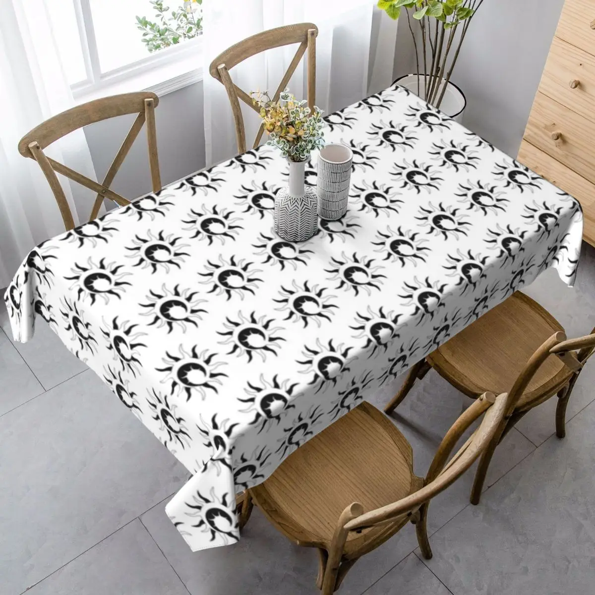 

Sun Moon Tablecloth Decorative Print Table Cover Party Cheap Protection Polyester Table Cloth