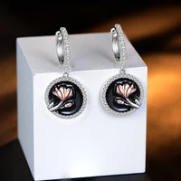 gw magnolia flower series 925 sterling silver earrings with magnolia flower design chinese style earrings for women
