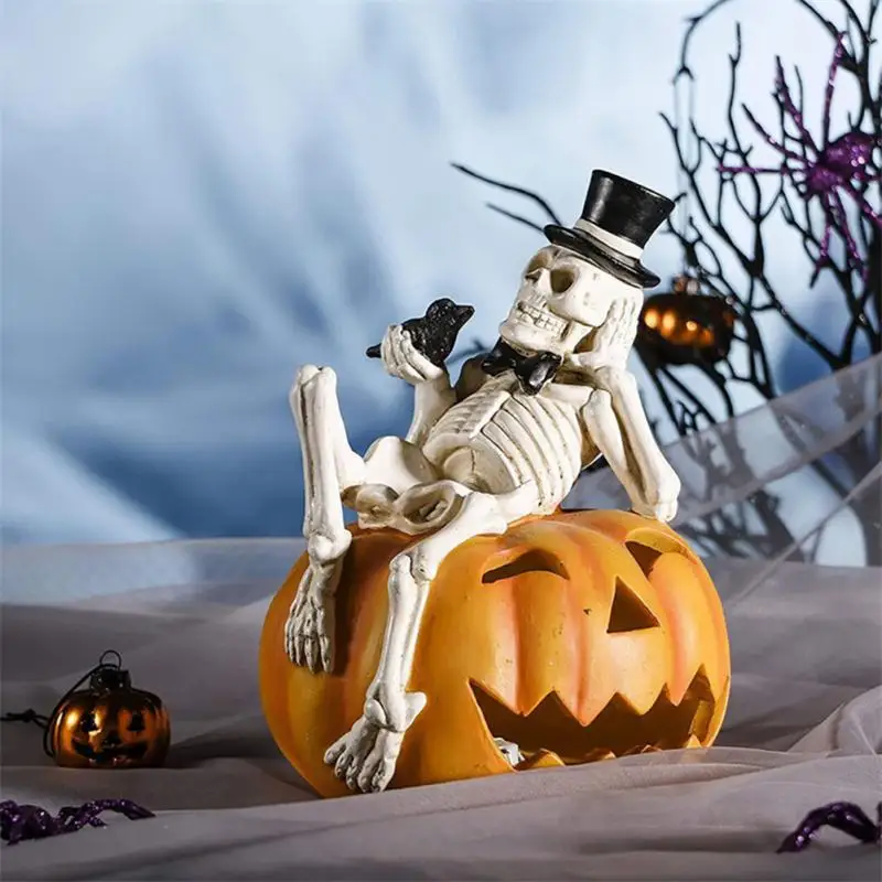 

LED Halloween Pumpkin Skull Night Light Skeleton Lamp Horror Halloween Decoratie Desktop Props Ornament For Home Garden