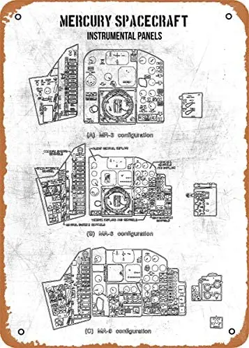 

Metal Sign - Space White Mercury Spacecraft - 8 x 12 Vintage Look Tin Sign