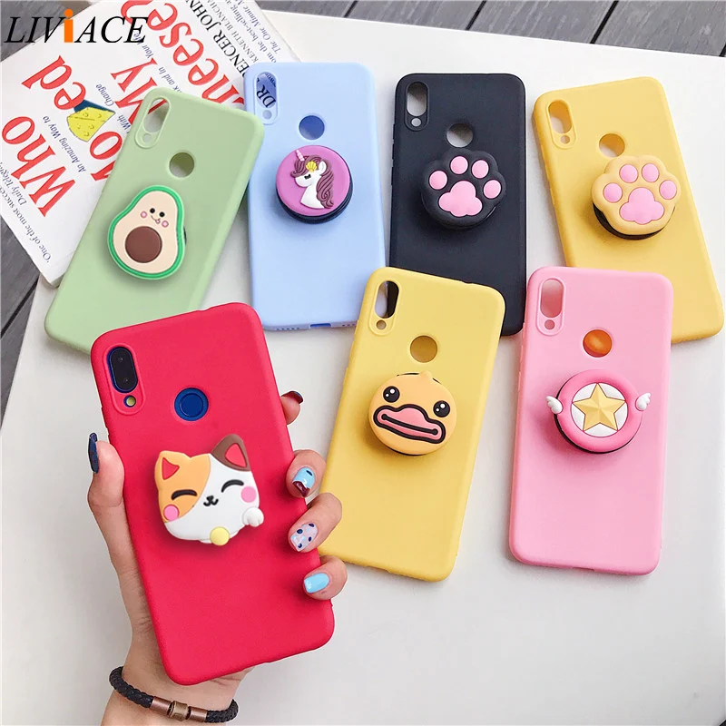 

3D Silicone Cartoon Stand Phone Holder Case for Samsung S20 Plus S21 S20FE S21Ultra A50S A30S A6 Plus A7 A8 A9 2018 Fruits Cover