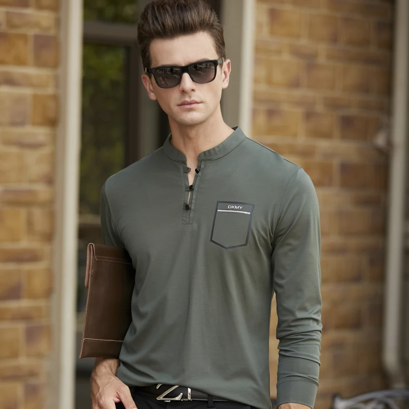 Модный лонгслив Poloshirt для мужчин брендовая одежда простые базовые футболки-поло