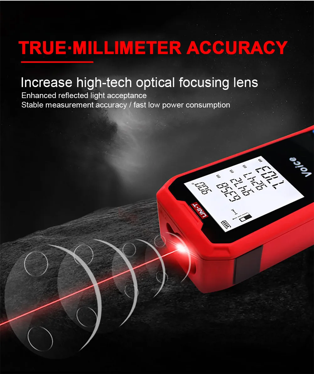 UNI-T Handheld Laser Rangefinder Distance Meter LM40 40M 50M 60M Medidor Laser Tape Build Measure Device Electronic Ruler
