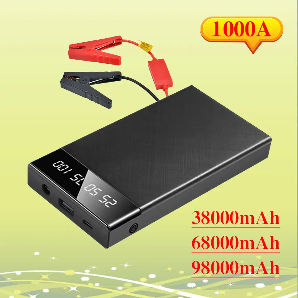 

2021 Automobile starter, 9800mah / 1000A, automobile booster, 12V battery, automatic starting device, emergency battery charger