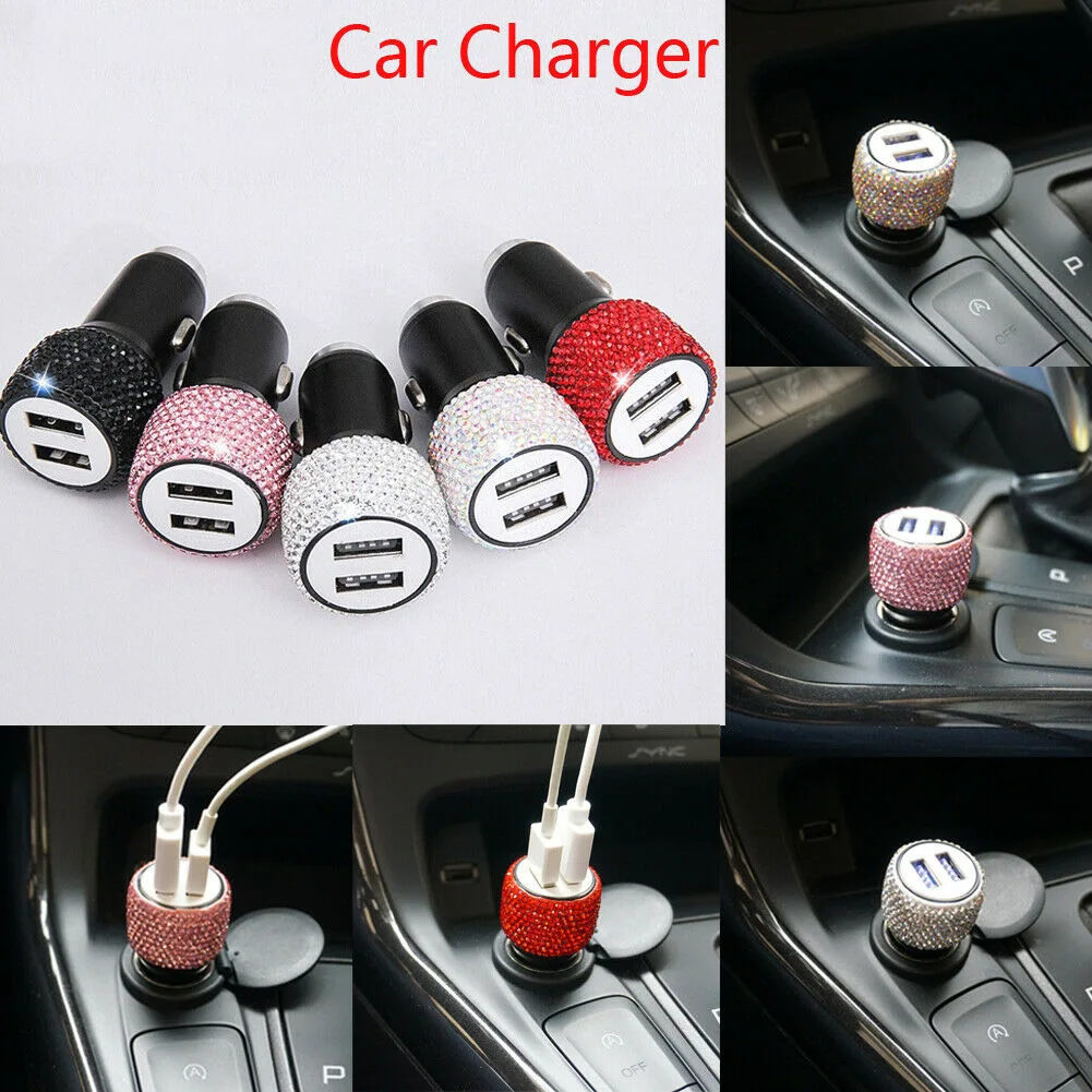

Car Mobile Phone Charger Dual USB Fast Charging with Emergency Breaker Interior Decoration Mobile Phone Universal Port Sales