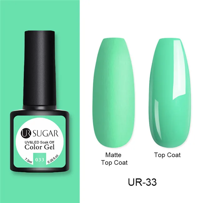 Ur Sugar 7,5 мл термальный Гель-лак матовый температурный меняющий цвет замачиваемый УФ-гель маникюрный лак для дизайна ногтей эмалевое покрытие - Цвет: matte33