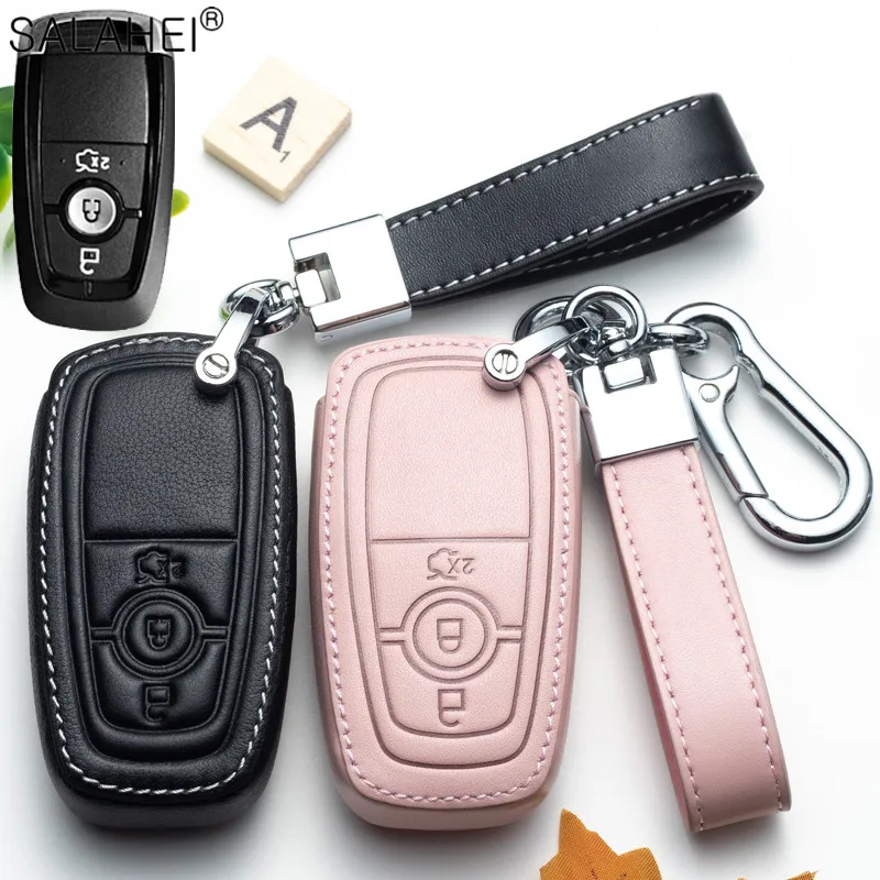 Кожаный Автомобильный ключ дистанционного управления чехол для Ford Fiesta Focus 2 Ecosport