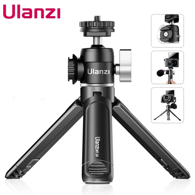 

Мини-штатив Ulanzi U-Vlog lite с шариковой головкой на 360 градусов, выдвижная селфи-Палка с холодным башмаком для камеры, iPhone, Android, монопод, DSLR
