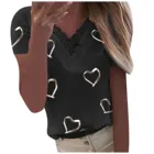 Женская кружевная блузка с V-образным вырезом и коротким рукавом