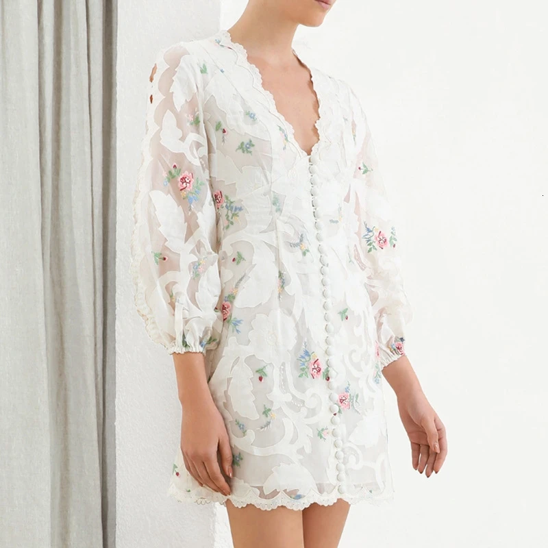 Лоскутные кружевные женские платья с вышивкой v-образный вырез фонарь длинный