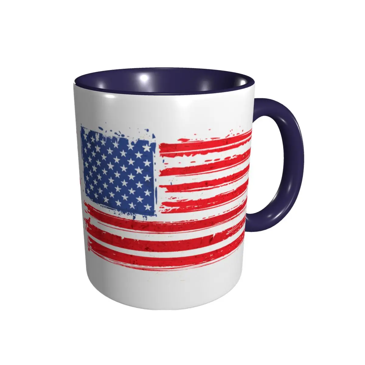 Глянцевая керамическая кофейная кружка с американским флагом чайная чашка для
