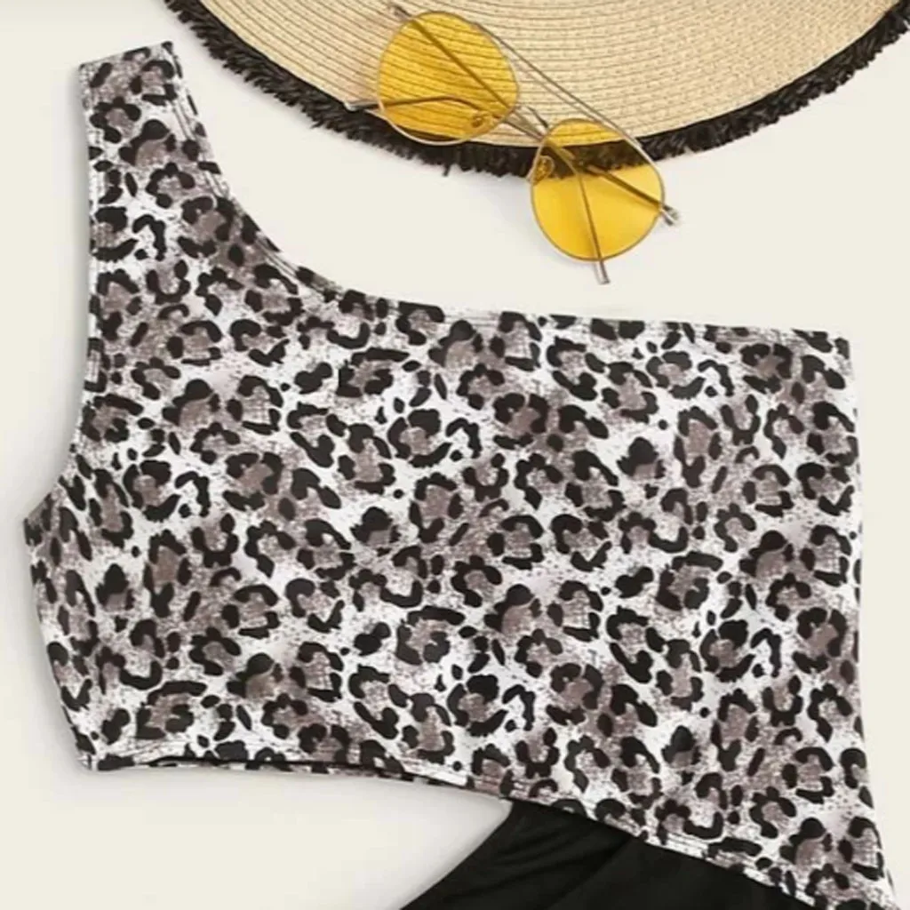 Новинка 2020 женский комбинезон с леопардовым принтом бикини пуш-ап подкладкой