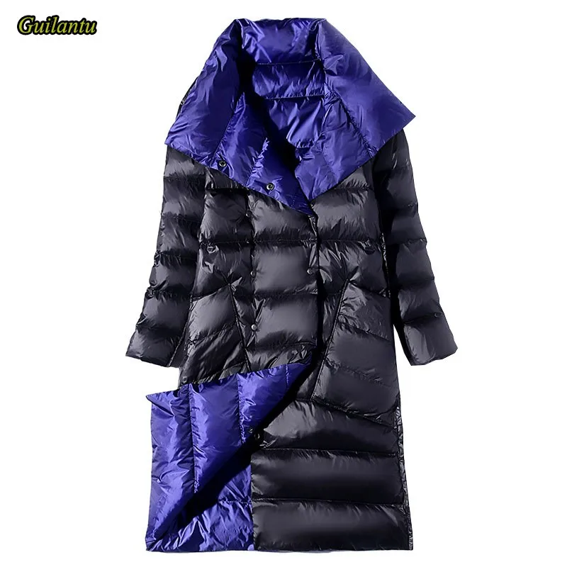 

Guilantu Winter Down Coat Women Stand Collar Single Breasted Long Puffer Jacket Female Plus Size 3xl White Duck Down Jackets