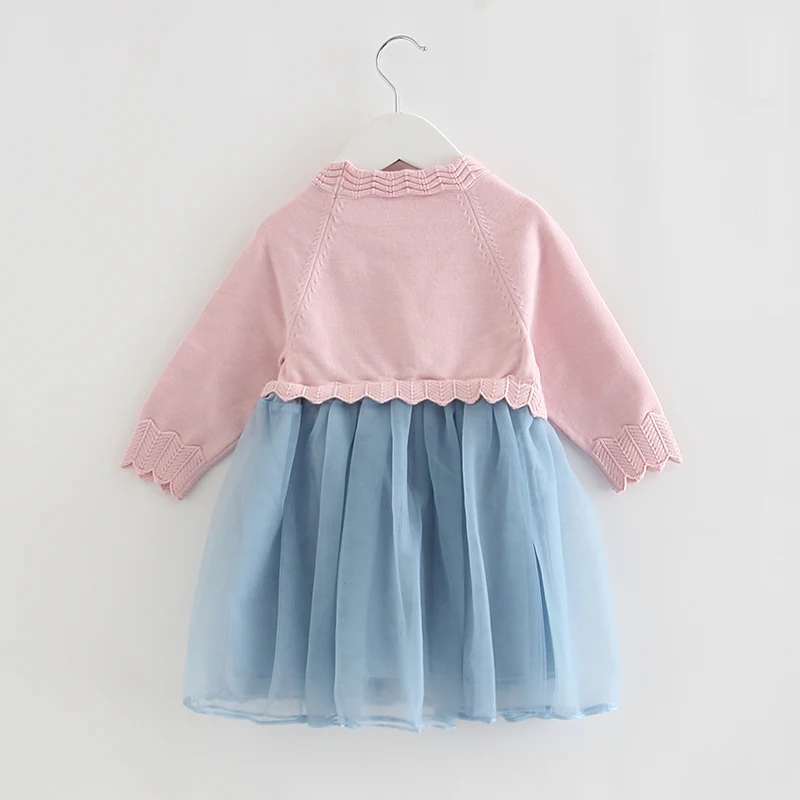 Платье с цветочной аппликацией для девочек праздничные платья маленьких на День