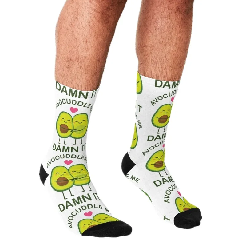 

Забавные мужские носки 2021, веселые Носки с рисунком авокадо, лужа меня, в стиле хип-хоп, милые мужские носки в уличном стиле, сумасшедшие носк...