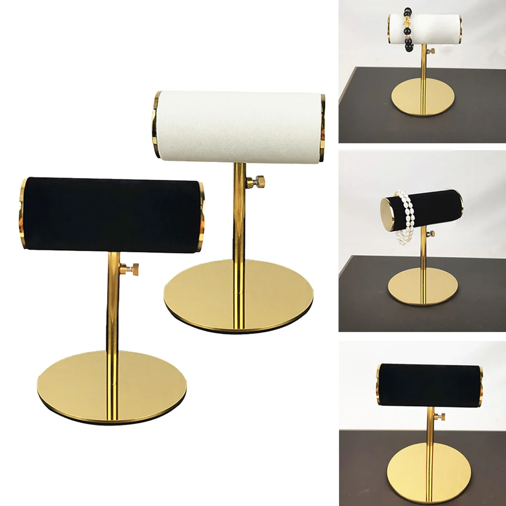 

T-shaped Jewelry Organizer Holder Necklace Bracelet Watch Display Stand for Safekeeping, 15-25cm Adjustable