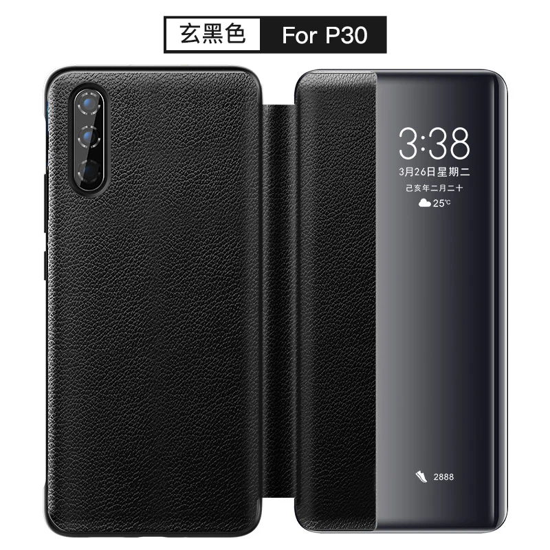 XOOMZ Brand for Huawei P30 Case Genuine Leather Smart-View Litchi Phone Cases fit Side open ultra slim Cover | Мобильные телефоны и