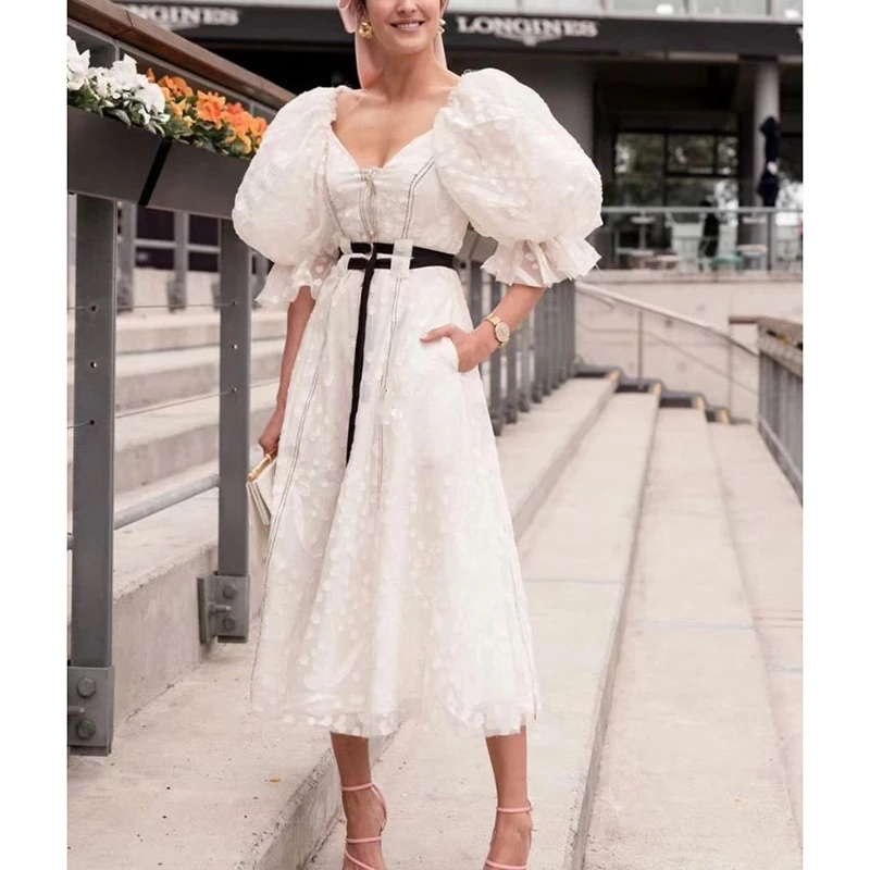 DEAT 2020 новая весенняя и летняя модная женская одежда с квадратным воротником