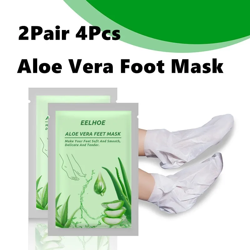 

2Pair Aloe Vera Foot Mask Peeling For Feet Mask Scrub Exfoliating Socks For Pedicure Anti Crack Heel Remove Dead Skin Foot Patch