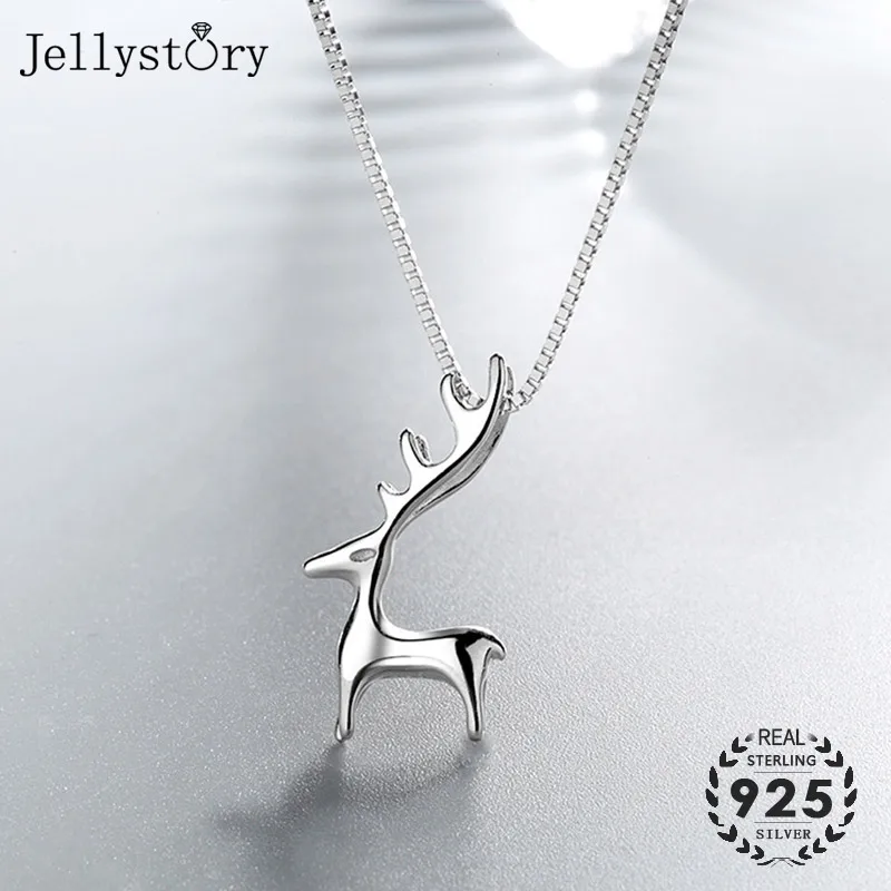 Модное ожерелье Jellystory из стерлингового серебра 925 пробы с кулоном в форме оленя