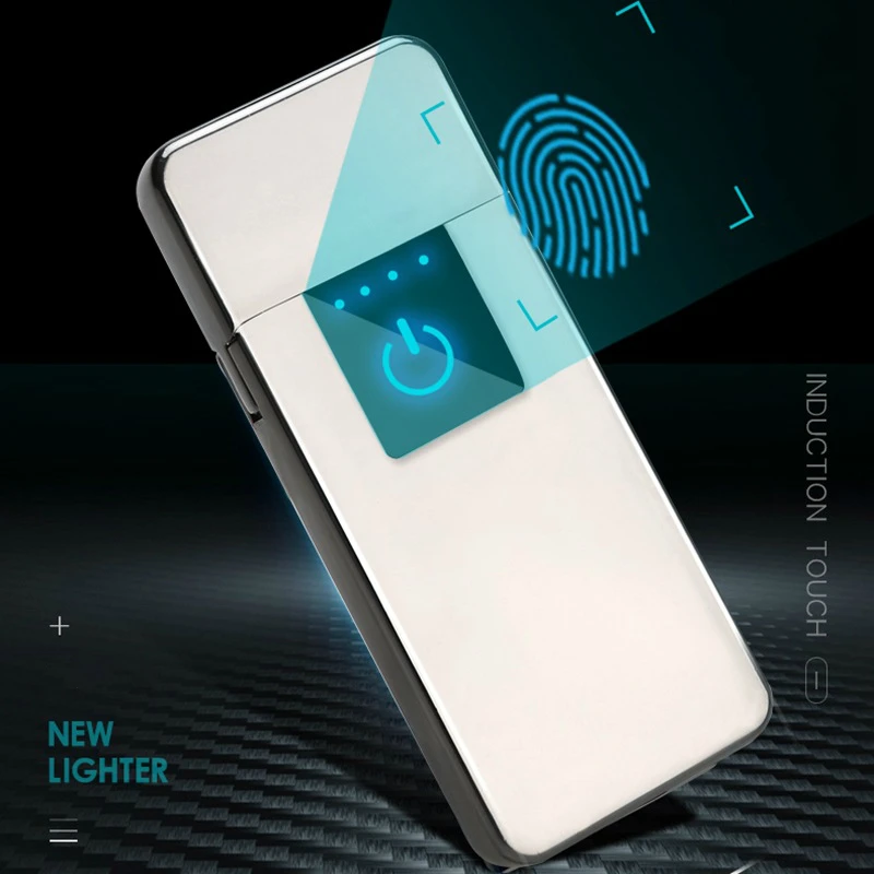 Ультратонкая USB сигаретная Зажигалка перезаряжаемая ветрозащитная беспламенная