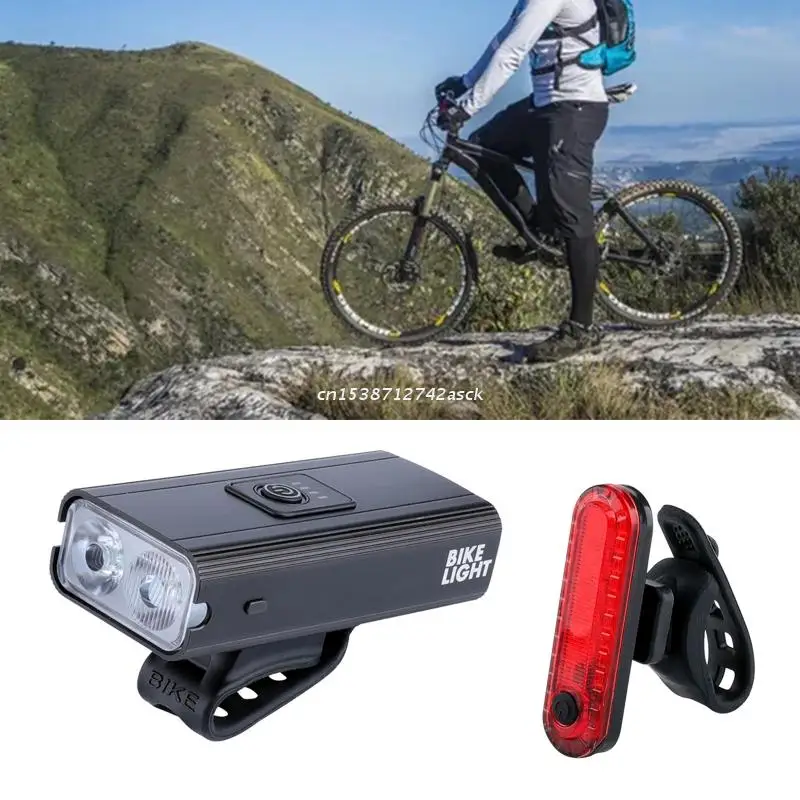 

USB Rechargeable Waterproof Bike Headlight Back Taillight Cycling Safety LED Bicycle Front Lamp Rear Light Dropship