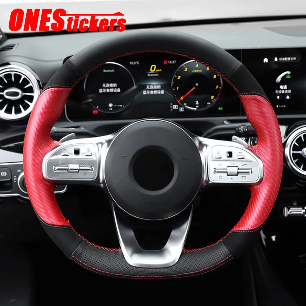 Для Mercedes Benz A Class W177 A180 A200 автомобильные аксессуары Ручное шитье чехол на руль для Benz C E класс W205 W213
