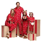 Семейная Рождественская Пижама, комбинезон, подходящая одежда, 2021, Семейные костюмы с оленем, Комбинезоны для отца, матери, ребенка и ребенка, Рождественская одежда для сна