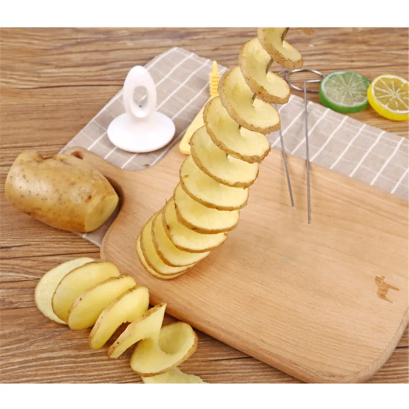 Нержавеющая Сталь Торнадо картофеля спиральная ломтерезка многоразовые