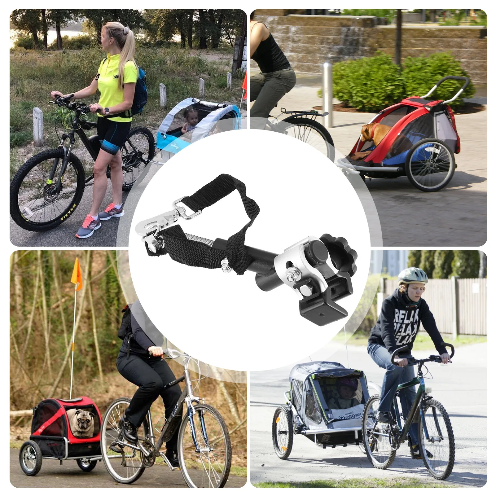 

Metal Bicycle Trailer Coupler, Buckle Hitch Adapter, Bike Trailer Hitch Durable Universal Bicycle Trailer Connector Hitch Adapt