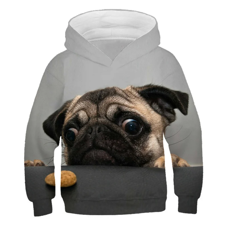 

3D Dog Children's Sweatshirt Boys Girls Tops 3D Printed Clothes Kids Casual Pullover Spring Autumn Clothes Kids 4-14T Cute Dog