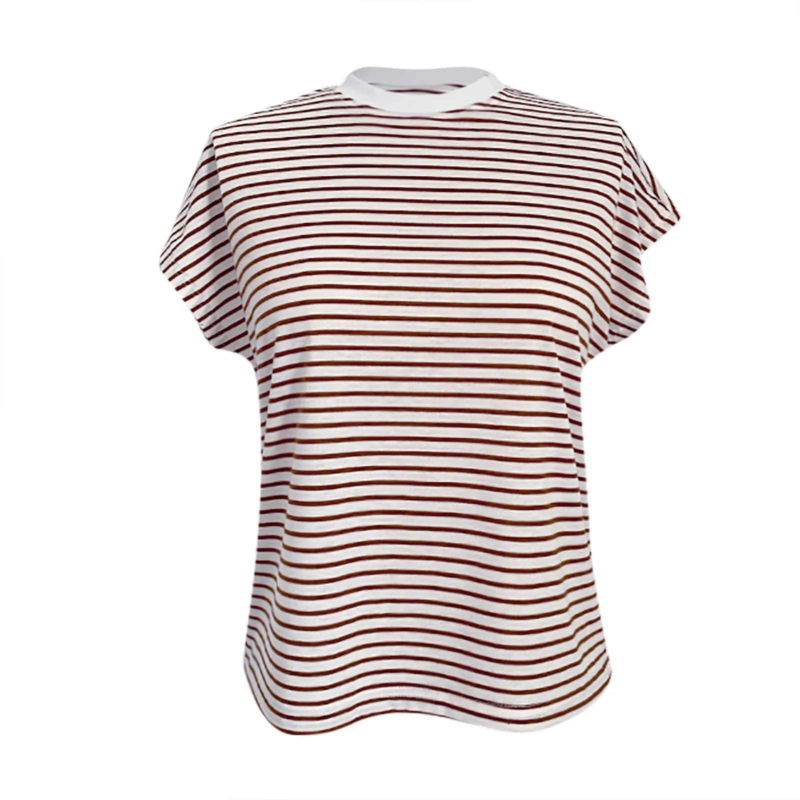 

Lady Striped Tops Women Short Sleeve Blouses Summer Casual Tops Tees Women's Shirts Blouses