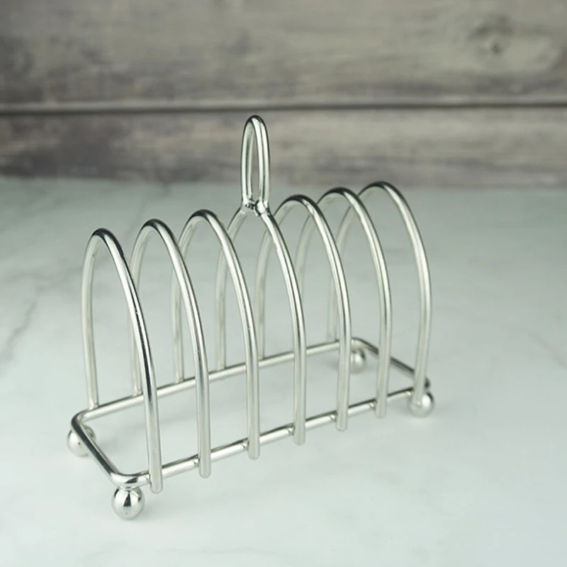 Нержавеющая сталь тостов стойку дома ресторана хлеб держатель 6 элементов Еда