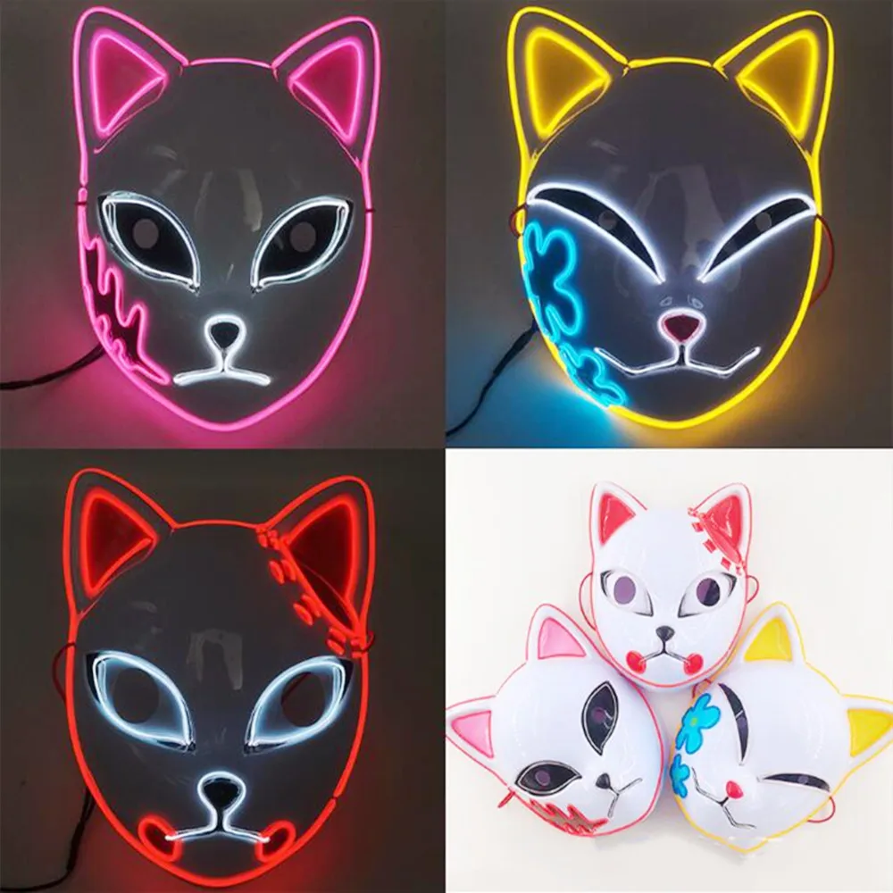 

Маска-Рассекатель демонов Tanjirou Kimetsu No Yaiba Sabito Mascarilla аниме светодиодные маски Makomo маскарадные маски