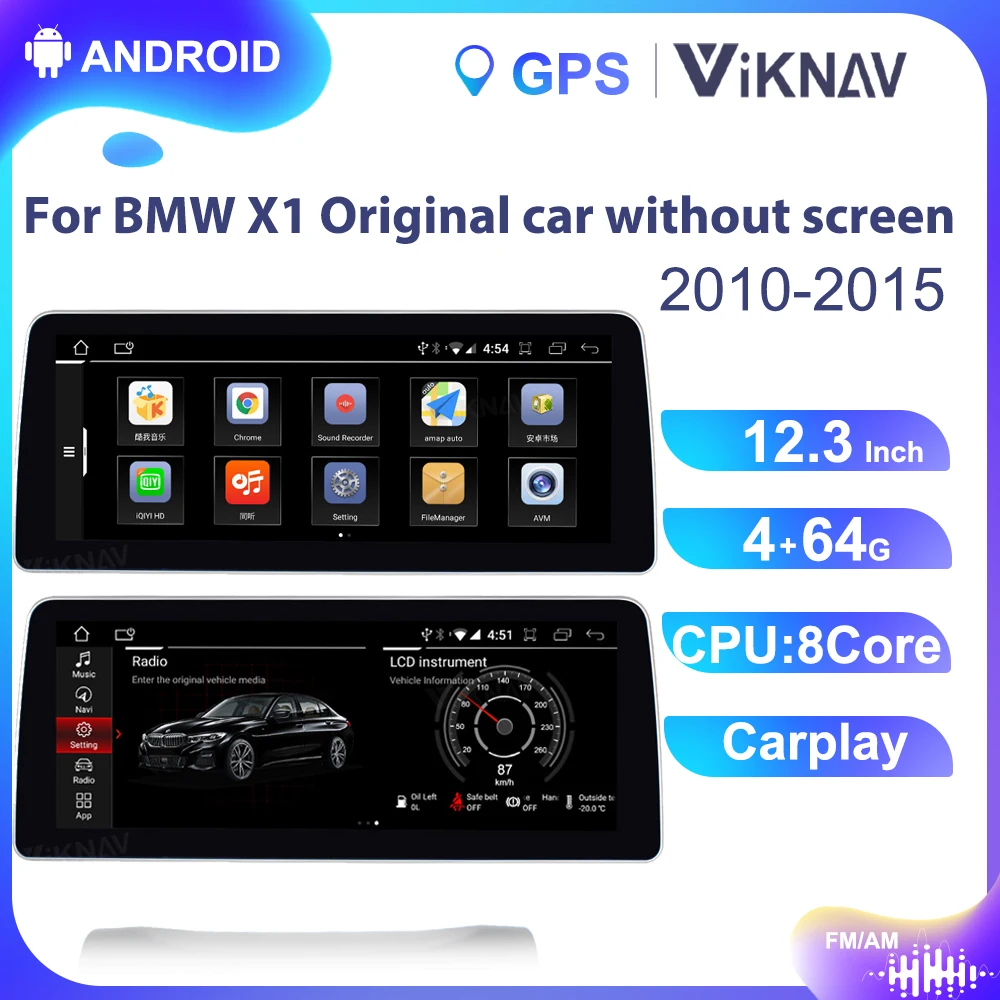 

Автомобильный радиоприемник 12,3 дюймов Android 10,0 для BMW X1 2010-2015 GPS-навигация автомобильный DVD мультимедийный плеер Автомобильный стерео Carplay