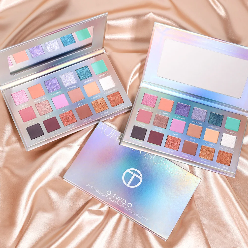 

O.TWO.O Norther Light Eyeshadow palette High Pigment 18 Color Eye Shadow Pallete Beauty Ey Makeup Glitter Eyeshadow Palettes Kit