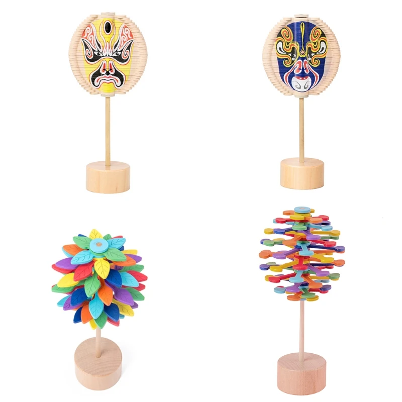 

Wooden Spiral Lollipop Stress Relif Toy Spinning Magic Wand Decompression Kit