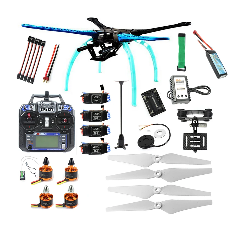 Полный комплект для радиоуправляемого дрона квадрокоптера 4 осевого