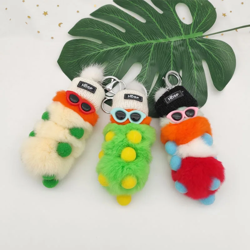 

Cool Colorful Caterpillar kawaii cartoon Insect Toys Plush Toy Doll PP Cotton Caterpillar Children Adult Gifts Bag pendant