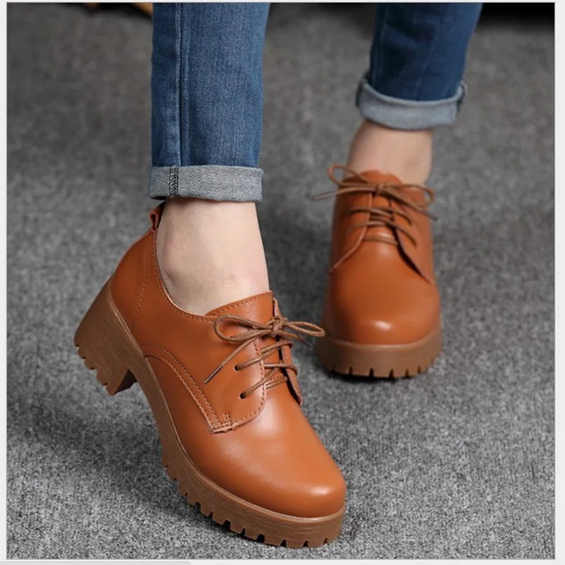 Женские туфли оксфорды из натуральной кожи на шнуровке|oxford shoes|shoes flatcasual oxford shoes |