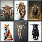 Алмазная 5D живопись сделай сам, абстрактная животная, искусство, полная выкладка, круглая мозаика с изображением якора, коровы, быка, вышивка крестиком, картина с кристаллами