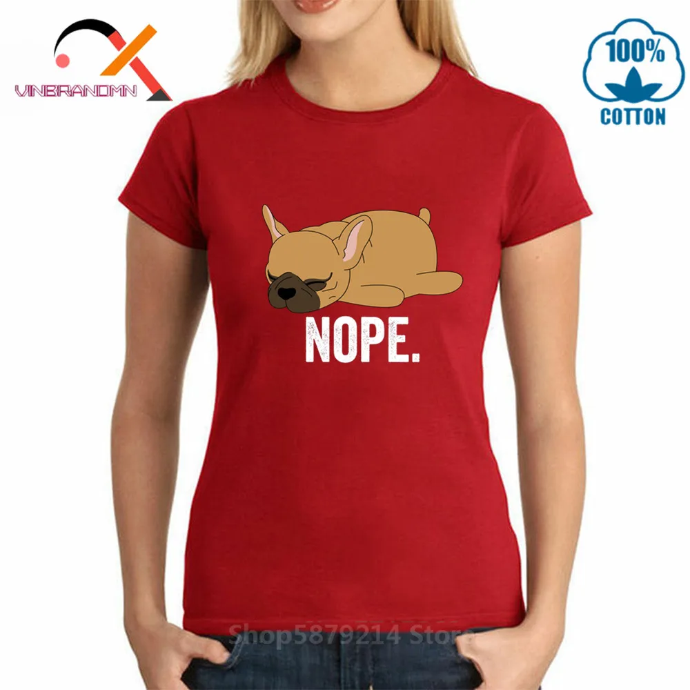 Kawaii Lazy French Bulldog Nope Not Today Футболка мужская женская футболка с милым быком забавным