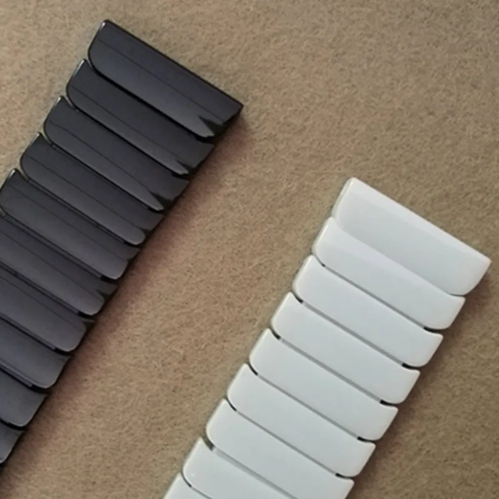 Ceramic Watch Band for Apple Watch 38 42mm Series 1 2 3 Link Bracelet Butterfly Buckle Black White Glossy Watch Belt And Adapter