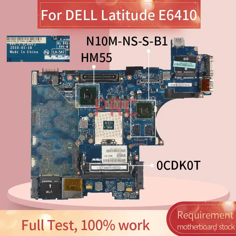 CN 0CDK0T для DELL Latitude E6410 Материнская плата ноутбука NCL01 LA 5472P HM57 N10M NS S B1 DDR3 материнская