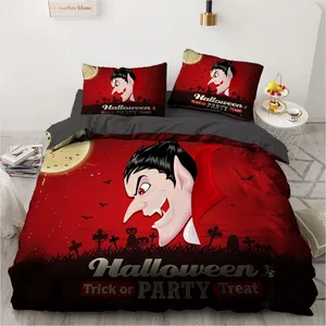 Luxury 3D Halloween Bedding Set Comforter Quilt Cover Single King Queen Double Single Size Cartoon Design Custom Bedclothes