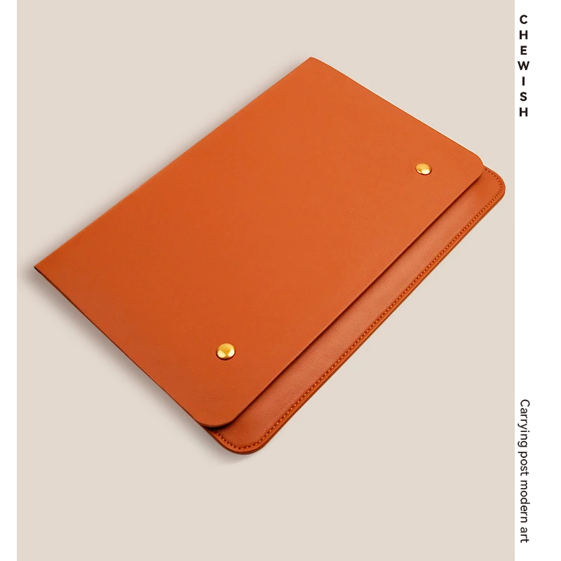 

Chewish Macbook Laptop Sleeve for Mac Pro Air 13/15/16 PU Leather Computer Bag